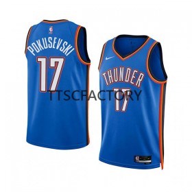 Dres Oklahoma City Thunder Aleksej Pokusevski 17 Nike 2022-23 Icon Edition Plava Swingman - Muške